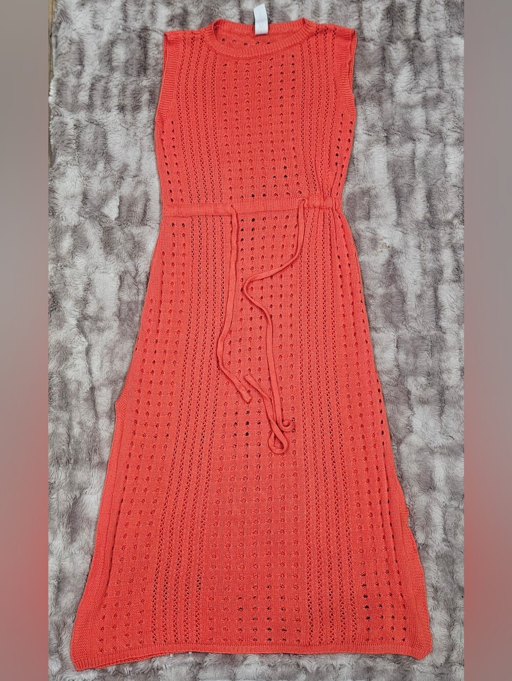Women’s Sleeveless Knit Midi Dress - Coral